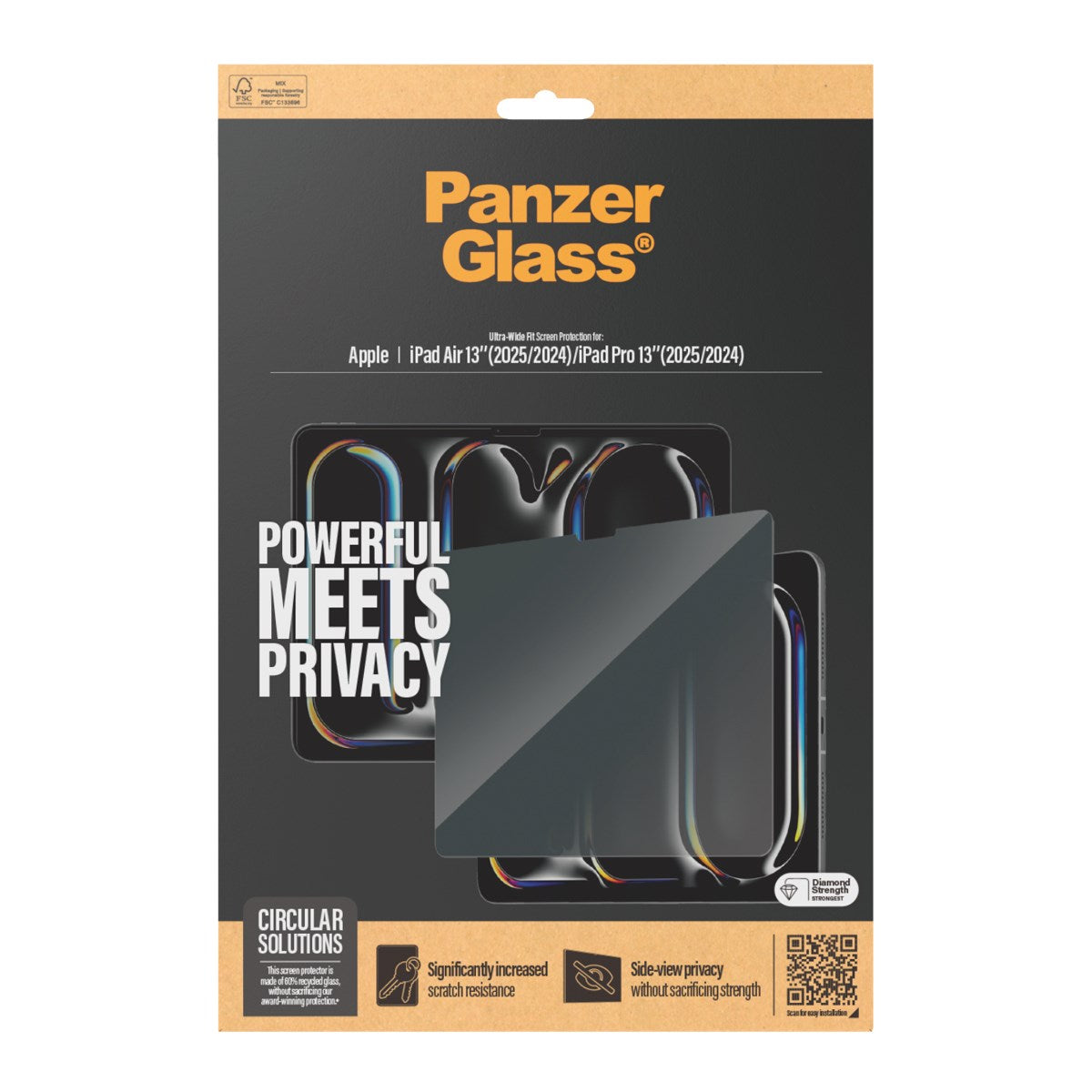 PanzerGlass® Privacy Screen Protector iPad Air 13'' (2024-2025) | iPad Pro 13'' (2024-2025) | Ultra-Wide Fit